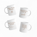 Affirmation Mug Set of 4. Pour. Sip. Soften. Save. ✨